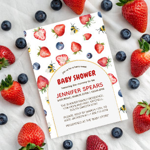 Summer Berry Sweet Watercolor Baby Shower Invitation