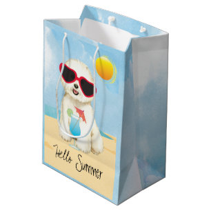 Summer Bichon Frise Medium Gift Bag
