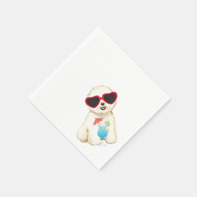 Summer Bichon Frise Napkin (Corner)