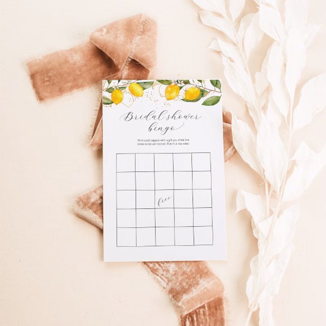 Summer Bingo Lemon Citrus Bridal Shower Game (Creator Uploaded)