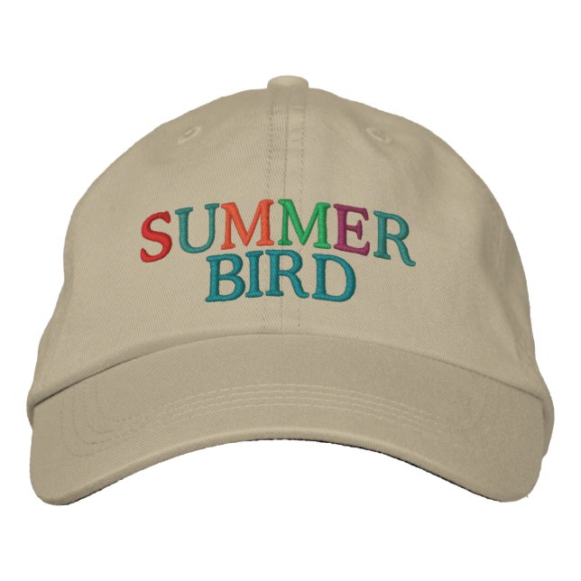 Summer Bird Embroidered Hat (Front)