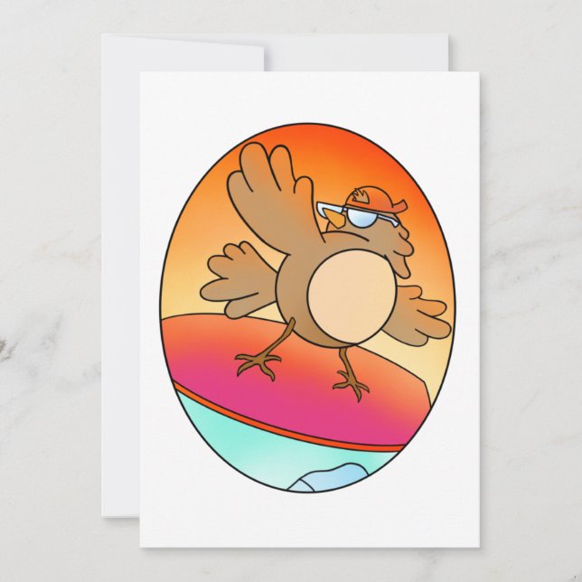 Summer Bird Surfer Card (Front)