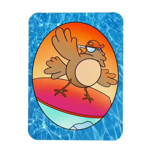 Summer Bird Surfer Magnet (Vertical)
