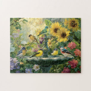 Summer Birdbath Garden Jigsaw Puzzle