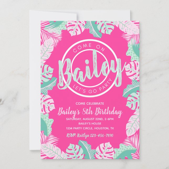 Summer Birthday Invitation | Pool Party Invitation (Front)