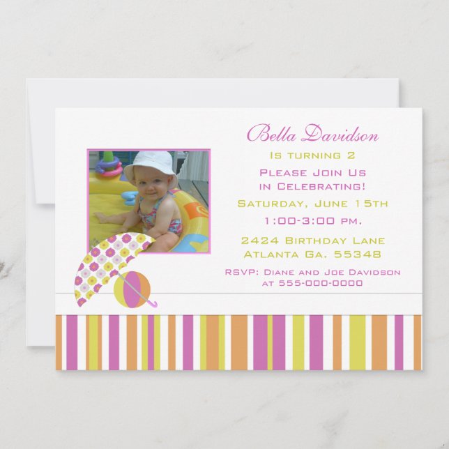 Summer Birthday Party Invitation (Front)