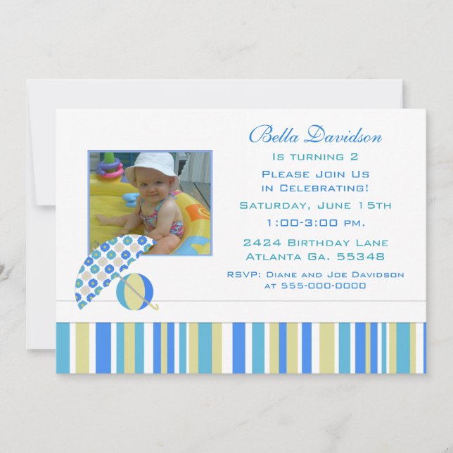 Summer Birthday Party Invitation (Front)