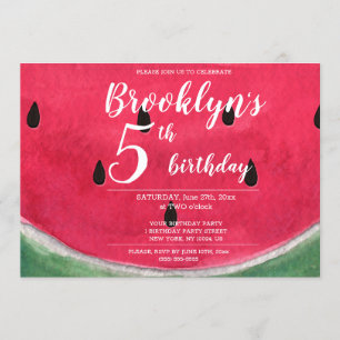 Summer Birthday Party Invitation With Watermelon