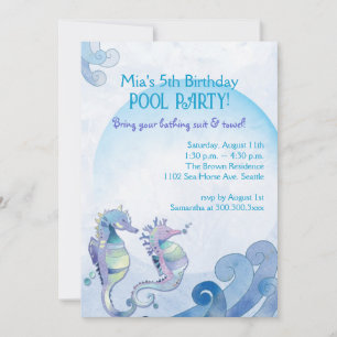 Summer Birthday Pool Party Invitation