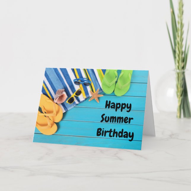 ***SUMMER BIRTHDAY**** WISHES FRIEND OR FAMILY CARD (Front)