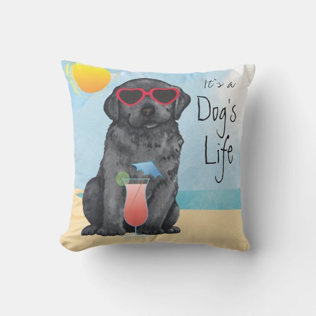 Summer Black Lab Cushion (Front)