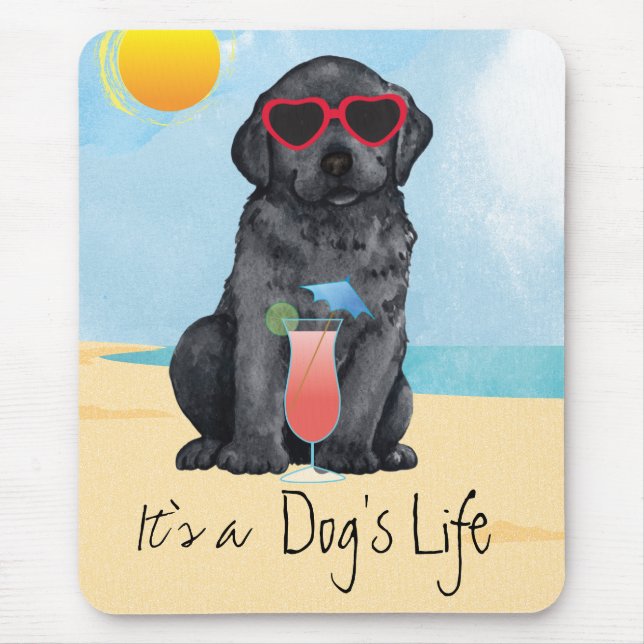 Summer Black Lab Mouse Mat (Front)
