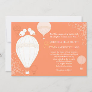 Summer Bliss Air Balloons Wedding Invitation