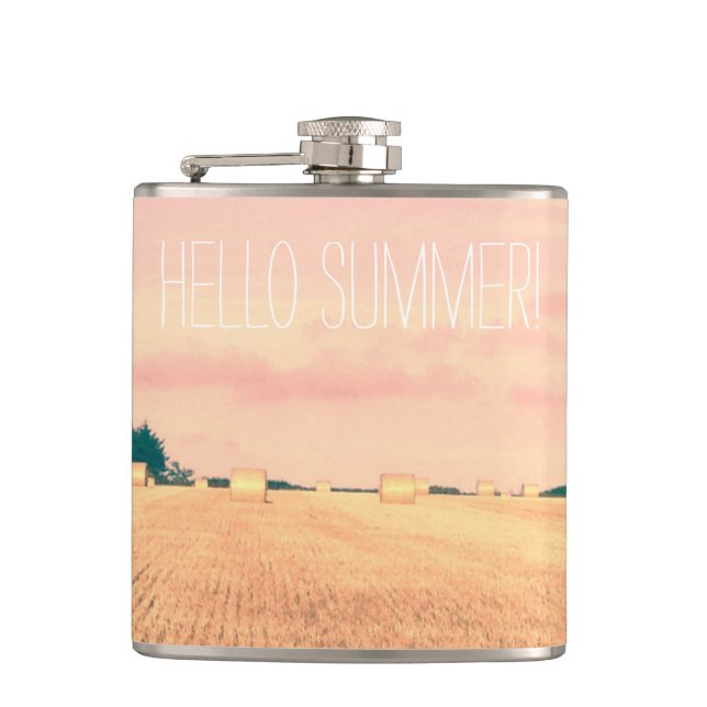 Summer Bliss in the English countryside Hip Flask (Front)