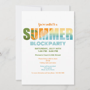 Summer Block Party Invitation