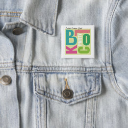Summer Block Party Retro Type Neighbourhood Event 15 Cm Square Badge