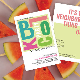 Summer Block Party Retro Type Neighbourhood Event Flyer
