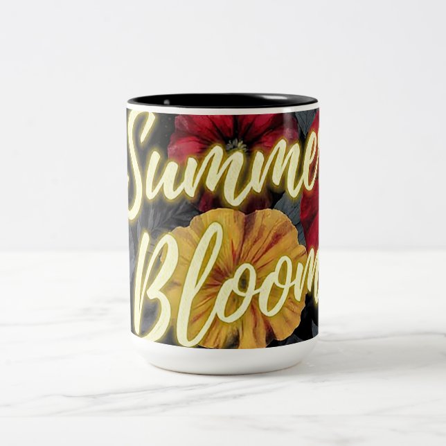 Summer Bloom Two-Tone Coffee Mug (Center)