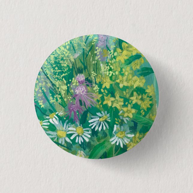 Summer Bloom Wildflowers Meadow Flowers Floral Art 3 Cm Round Badge (Front)