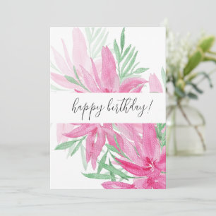 Summer Blooming Pink Floral Watercolor Art