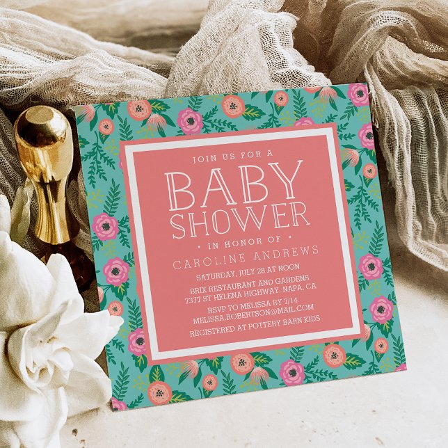 Summer Blooms Baby Shower Invitation (Creator Uploaded)