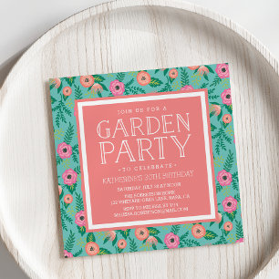 Summer Blooms Garden Party Invitation