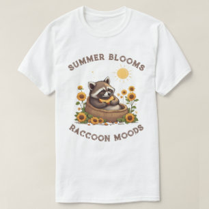 Summer Blooms Raccoon Moods T-Shirt