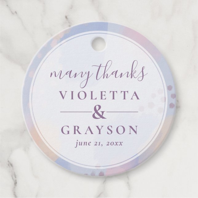 Summer Blue Abstract Art Favour Tags (Front)