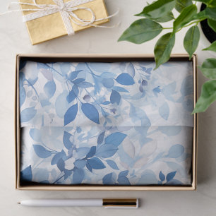 Summer Blue Botanical Tissue Paper