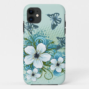 Summer Blue Floral & Butterflies iPhone 11 Case