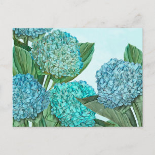 Summer Blue Hydrangea Bouquet Postcard
