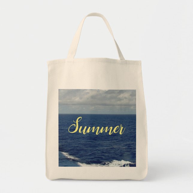 Summer Blue Ocean Tote Bag (Front)