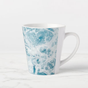 Summer Blue Ocean Wave Latte Mug