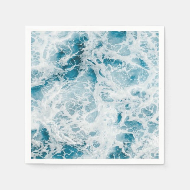 Summer Blue Ocean Wave Napkin (Front)