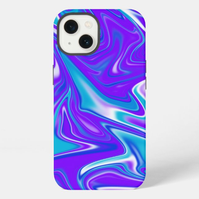Summer Blue Silky Marble, iPhone 13 Case (Back)