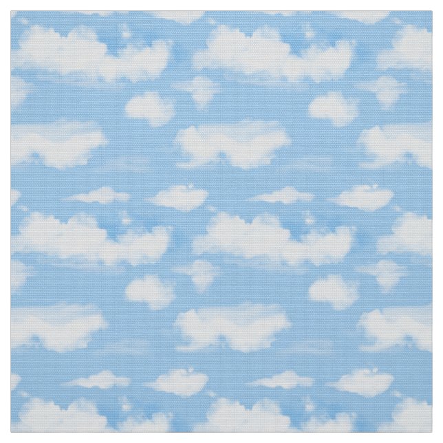Summer Blue sky with clouds Fabric (Swatch)