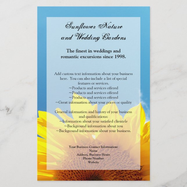 Summer Blue Sky with Yellow Sunflower Flyer (Front)