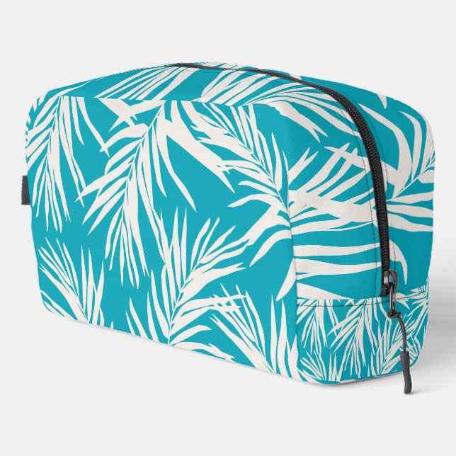 Summer Blue Tropical Leaves  Beach Home Decor Dopp Kit (Right Corner)