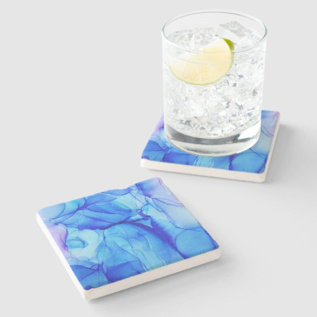 Summer Blue Water Stone Coaster (Side)