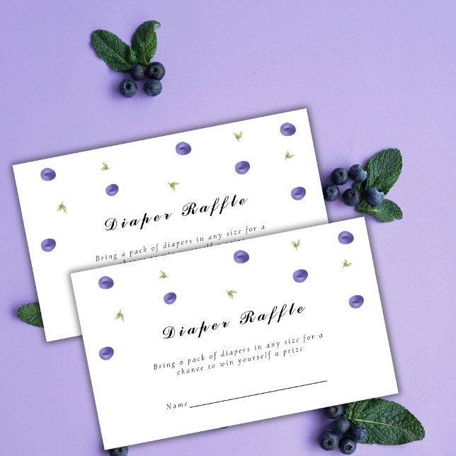 Summer Blueberry Fruit Diaper Raffle Baby Shower Enclosure Card (Summer Blueberry Fruit Diaper Raffle Baby Shower Enclosure Card)