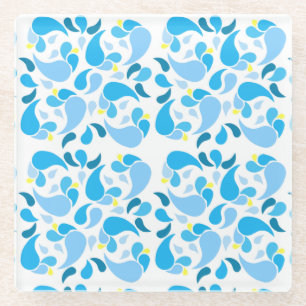 Summer Blues Glass Coaster