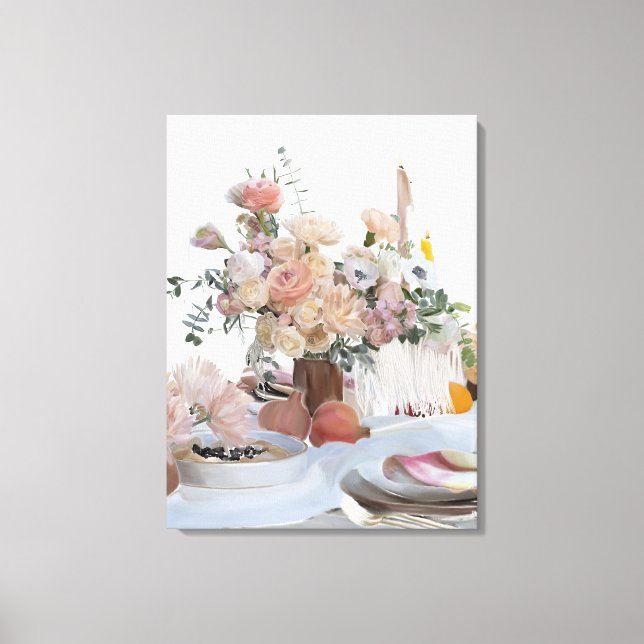 Summer Bohemian Tablescape Canvas Print (Front)