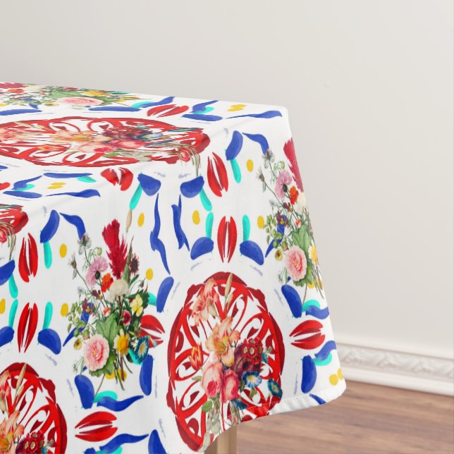 Summer ,boho,bohemian,floral ,Mediterranean style  Tablecloth (In Situ)