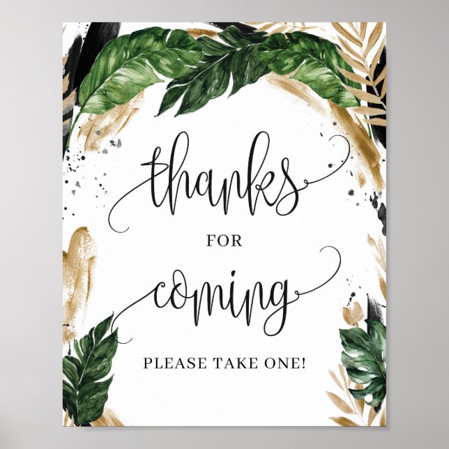 Summer boho tropical thanks for coming sign (Front)