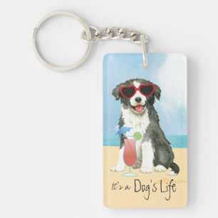 Summer Border Collie Keychain