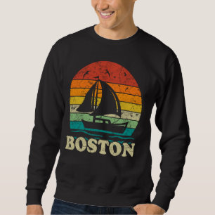 Summer Boston Sailing Vintage Sailboat Boating Sai Sweatshirt