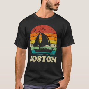 Summer Boston Sailing Vintage Sailboat Boating Sai T-Shirt