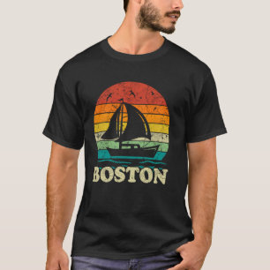 Summer Boston Sailing Vintage Sailboat Boating Sai T-Shirt