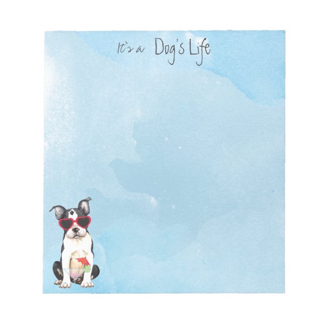 Summer Boston Terrier Notepad (Front)