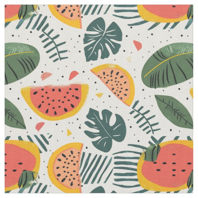 Summer Botanical  Fabric (Close Up)